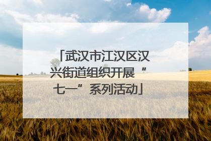 武汉市江汉区汉兴街道组织开展“七一”系列活动