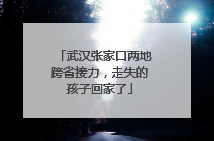 武汉张家口两地跨省接力，走失的孩子回家了