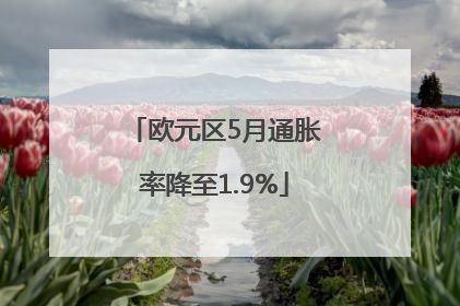 欧元区5月通胀率降至1.9%