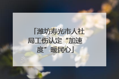 潍坊寿光市人社局工伤认定“加速度”暖民心