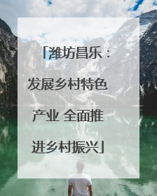 潍坊昌乐：发展乡村特色产业 全面推进乡村振兴