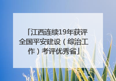 江西连续19年获评全国平安建设（综治工作）考评优秀省