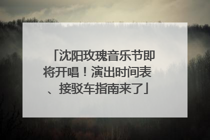 沈阳玫瑰音乐节即将开唱！演出时间表、接驳车指南来了