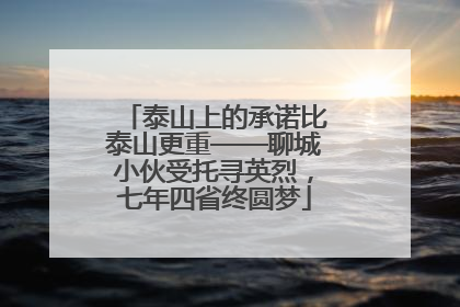 泰山上的承诺比泰山更重——聊城小伙受托寻英烈，七年四省终圆梦