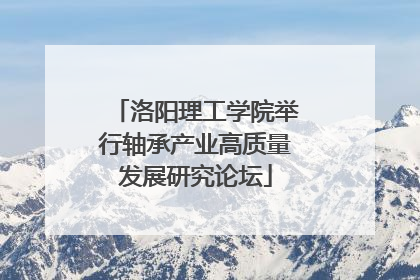 洛阳理工学院举行轴承产业高质量发展研究论坛
