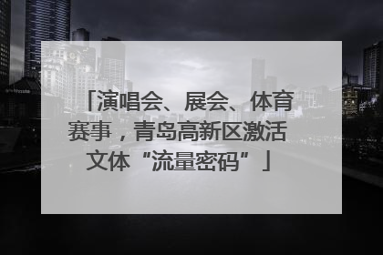 演唱会、展会、体育赛事，青岛高新区激活文体“流量密码”