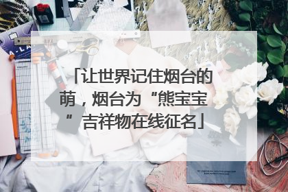 让世界记住烟台的萌，烟台为“熊宝宝”吉祥物在线征名