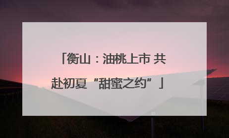 衡山：油桃上市 共赴初夏“甜蜜之约”