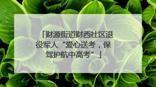 财源街道财西社区退役军人“爱心送考，保驾护航中高考”
