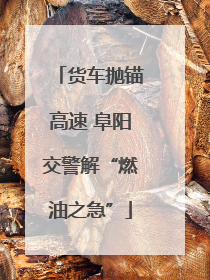 货车抛锚高速 阜阳交警解“燃油之急”