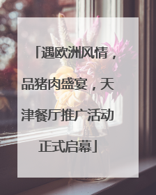 遇欧洲风情，品猪肉盛宴，天津餐厅推广活动正式启幕