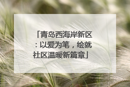 青岛西海岸新区：以爱为笔，绘就社区温暖新篇章