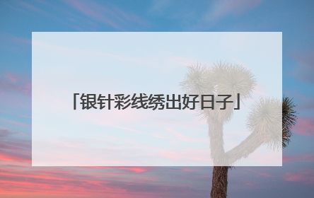 银针彩线绣出好日子