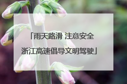 雨天路滑 注意安全 浙江高速倡导文明驾驶