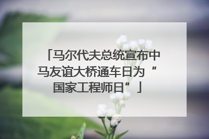马尔代夫总统宣布中马友谊大桥通车日为“国家工程师日”