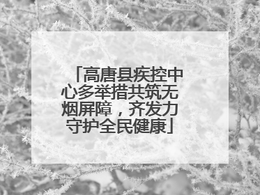 高唐县疾控中心多举措共筑无烟屏障，齐发力守护全民健康