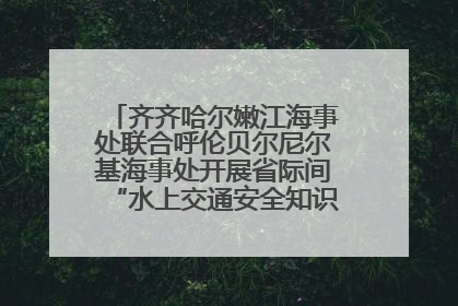 齐齐哈尔嫩江海事处联合呼伦贝尔尼尔基海事处开展省际间“水上交通安全知识进校园”活动